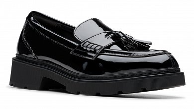 Clarks Γυναικείa Loafers Lauryl Tassel 26184491 Black Pat