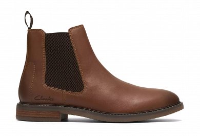 Clarks Ανδρικά Δερμάτινα Μποτάκια Jaxen Easy 26327305 Καφέ