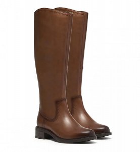 Clarks Γυναικεία Δερμάτινη Flat Μπότα Maye Ride 26328242 British Tan Leather