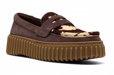 Clarks Γυναικεία Loafers Torhill Penny 26329492 Brown Cow Print