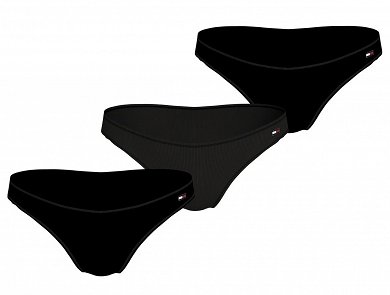 Tommy Hilfiger 3 Pack Dipped Bikini UW0UW05753 0V6 Μαύρο
