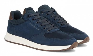 Tommy Hilfiger Ανδρικό Δερμάτινο Sneaker FM0FM05724 DW5 Μπλε