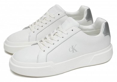 Calvin Klein Γυναικείο Δερμάτινο Sneaker YW0YW01948 0LC Λευκό