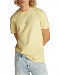 Tommy Hilfiger Ανδρικό T-Shirt Linear Logo DM0DM20744 ZGA Κίτρινο
