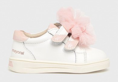 Mayoral Sneaker Για Κορίτσια 25-41618-040 Λευκό/Ροζ