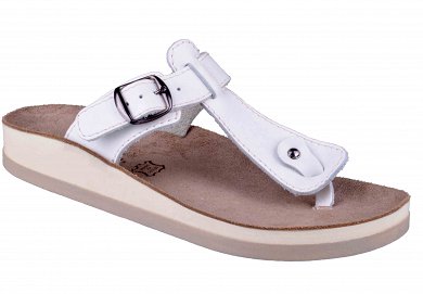 Fantasy Sandals Δερμάτινη Ανατομική Σαγιονάρα S-3000 Λευκό