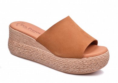 Eva Frutos Δερμάτινο Mule 3767 Ταμπά