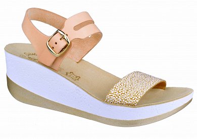Fantasy Sandals Δερμάτινη Πλατφόρμα S-5005 Φυσικό