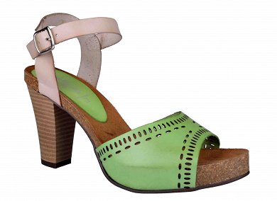 Γυναικεια Δερματινα Ανατομικα Πεδιλα Marila Shoes 748/5020-26 Πρασινο/Μπεζ