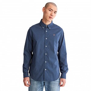 Timberland Ls Micro Aop Shirt A5TQ9 CR9 Dark Blue