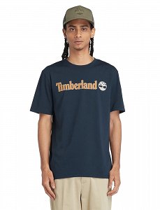 Timberland Linear Logo Short Sleeve A5UPQ 433 Regular Fit Μπλε