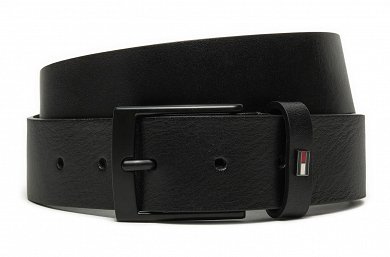 Tommy Hilfiger Ανδρική Δερμάτινη Ζώνη Adan 3.5 AM0AM13014 BDS Μαύρο