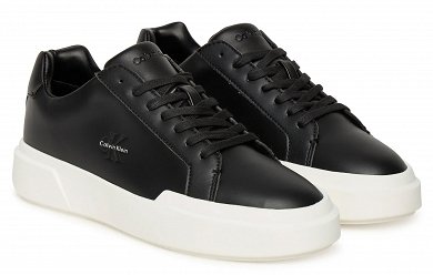 Calvin Klein Γυναικείο Δερμάτινο Sneaker YW0YW01947 0GM Μαύρο