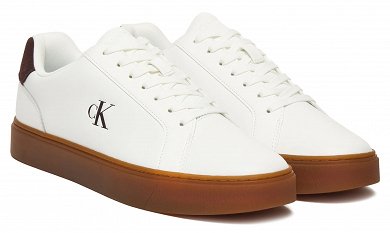 Calvin Klein Ανδρικό Δερμάτινο Sneaker YM0YM01435 05V Λευκό