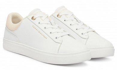 Tommy Hilfiger Γυναικείο Δερμάτινο Sneaker FW0FW09020 0K4 Λευκό