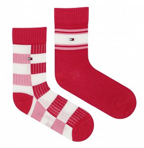 Tommy Hilfiger Σετ 2 Ζευγάρια Ψηλές Κάλτσες 701236325 002 Ροζ