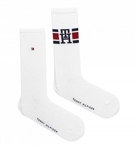 Tommy Hilfiger Σετ 2 Ζευγάρια Ψηλές Κάλτσες 701236320 001 Λευκό