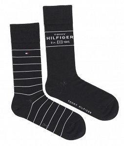 Tommy Hilfiger Σετ 2 Ζευγάρια Ψηλές Κάλτσες 701236634 001 Μαύρο