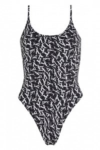Calvin Klein Scoop One Piece Print KW0KW02086 0GL Monogram Black