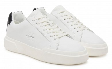 Calvin Klein Ανδρικό Δερμάτινο Sneaker YM0YM01344 01W Λευκό