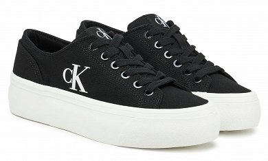 Calvin Klein Γυναικείο Υφασμάτινο Vulc Flatform Low Cv Mg YW0YW01763 0GM Μαύρο