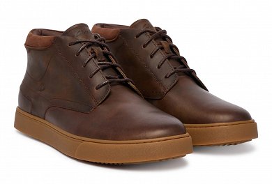 Clarks Ανδρικά Δερμάτινα Μποτάκια Lydford Mid 26327459 Καφέ