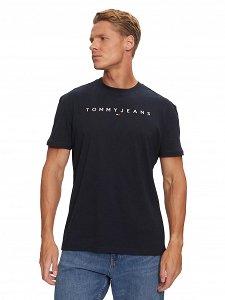 Tommy Hilfiger Ανδρικό T-Shirt Linear Logo DM0DM20744 CIG Μπλε