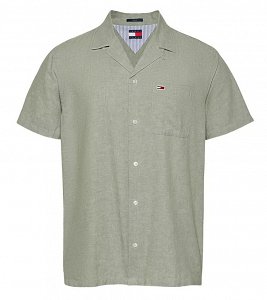 Tommy Hilfiger Ανδρικό Πουκάμισο Linen Blend Camp DM0DM20895 MR6 Πράσινο