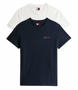 Tommy Hilfiger Σετ 2 Ανδρικά T-Shirt DM0DM21344 0XX Εκρού/Μπλε