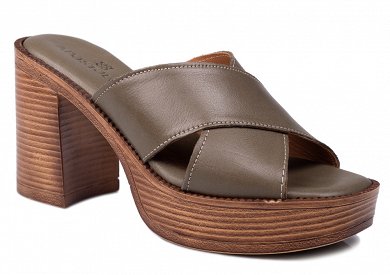 Apostolidis Shoes Leather Mule 426 Λαδι