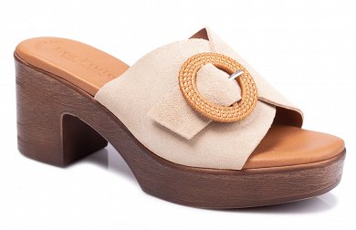 Eva Frutos Δερμάτινο Mule 5611 Μπεζ