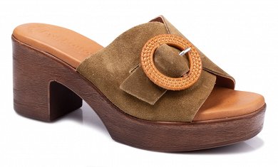 Eva Frutos Δερμάτινο Mule 5611 Λαδί