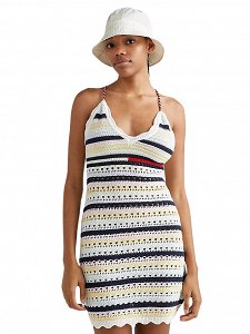 Tommy Hilfiger Tjw Ultra Mini Crochet Dress DW0DW15365 ZHO Lemon Zest/Multi