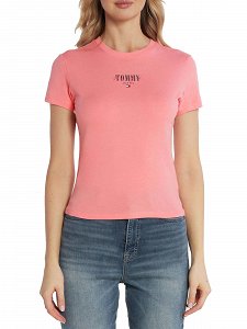 Tommy Hilfiger Tjw Slim Essntl Logo 1 Tee Ext AW0AW17839 TIC Tickled Pink