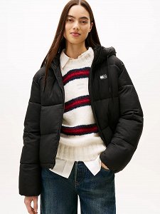 Tommy Hilfiger Hooded Puffer Jacket DW0DW21625 BDS Μαύρο