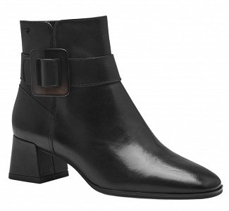 Tamaris Δερμάτινο Μποτάκι 1-25346-43 003 Black Leather