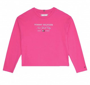 Tommy Hilfiger Script Tee L/S KG0KG07643 TP1 Hot Magenta