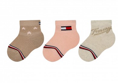 Tommy Hilfiger Σετ 3 Ζευγάρια Παιδικές Κάλτσες 701224997 003 Pink Combo