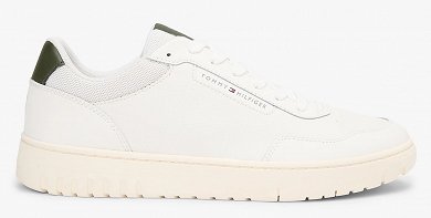 Tommy Hilfiger Ανδρικό Δερμάτινο Sneaker FM0FM05713 YBL Λευκό