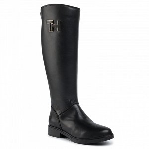 Tommy Hilfiger Essential Leather Longboot FW0FW04319 990 Black
