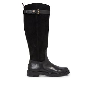 Tommy Hilfiger Δερμάτινες Μπότες Ιππασίας FW0FW07480 BDS Μαύρο
