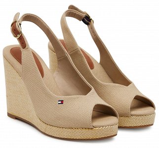Tommy Hilfiger Flag High Wedge Espadrille FW0FW08597 ACC Μπεζ