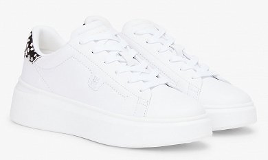 Tommy Hilfiger Γυναικείο Δερμάτινο Sneaker FW0FW09023 02R Λευκό