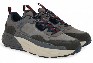 Jeep Ανδρικό Δερμάτινο Sneaker Groove JM52070A 055 Grey