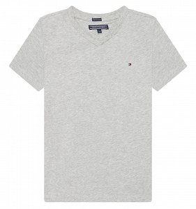 Tommy Hilfiger Boys Basic Vn Knit S/S KB0KB04142 004 Grey Heather