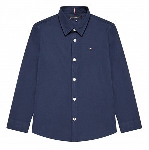 Tommy Hilfiger Παιδικό Πουκάμισο Solid Stretch Poplin Shirt KB0KB06965 C87 Twilight Navy