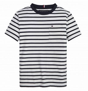 Tommy Hilfiger Kids Breton Pocket Stripe Tee KB0KB08198 DW5 Desert Sky