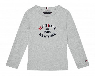 Tommy Hilfiger Monotype Flock Regular Tee KB0KB08659 P1A Light Grey