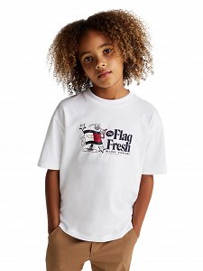 Tommy Hilfiger Παιδικό T-Shirt Για Αγόρια KB0KB09354 YBR Λευκό