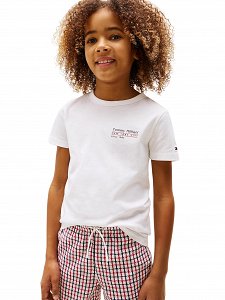 Tommy Hilfiger Παιδικό T-Shirt Για Αγόρια KB0KB09648 YBR Λευκό
